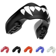 SAFEJAWZ Sports Mouthguard for Braces, One Size Re-Mouldable Mouth Guard with Case (Fangz)