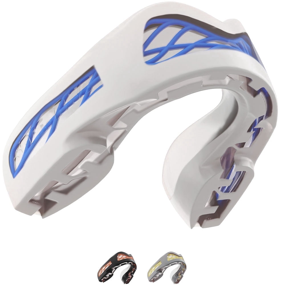 SAFEJAWZ Sports Mouth Guard with Case, Triple Layer Adults Premium Mouthguard (Adults 12+ Years, Nitro White)