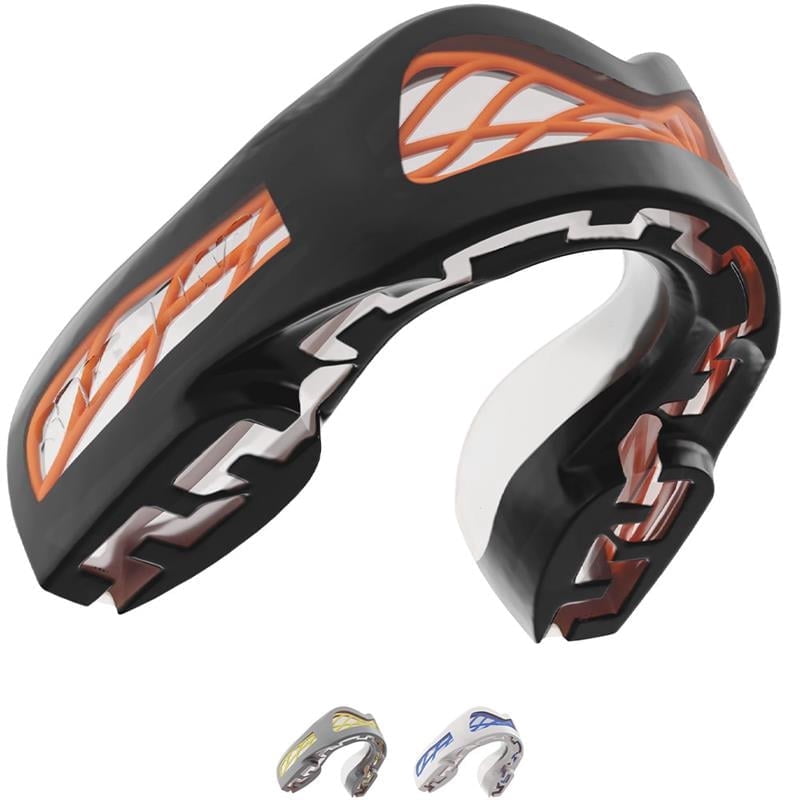 SAFEJAWZ Sports Mouth Guard with Case, Triple Layer Adults Premium Mouthguard (Adults 12+ Years, Nitro Black)