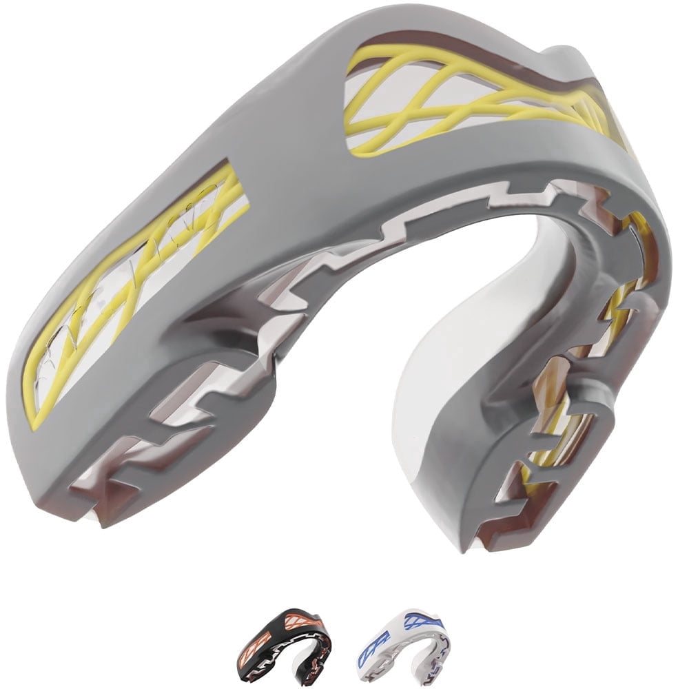 SAFEJAWZ Sports Mouth Guard with Case, Triple Layer Adults Premium Mouthguard (Adults 12+ Years, Nitro Gray)