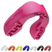 SAFEJAWZ Sports Mouthguard Slim Fit, Adults and Junior Mouth Guard with Case (Red, Adult (+12 Years))