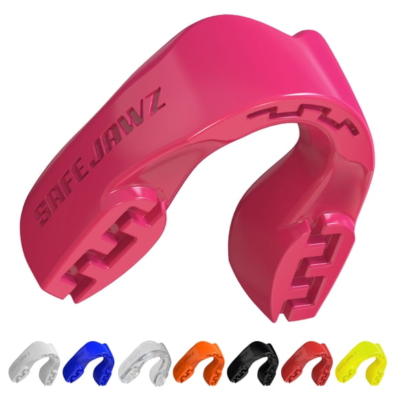 SAFEJAWZ Sports Mouth Guard Slim Fit, Adults and Junior Mouthguard with Case (Red, Adult ( 12 Years))