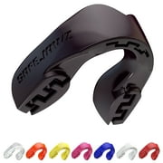 SAFEJAWZ Sports Mouthguard Slim Fit, Adults and Junior Mouth Guard with Case (Black, Adult (+12 Years))