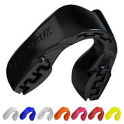 SAFEJAWZ Sports Mouth Guard with Case, Slim Fit Adults and Youth Mouthguard Black, Adult +12 Years