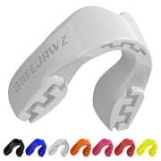 SAFEJAWZ Sports Mouth Guard with Case, Slim Fit Adults and Junior Mouthguard White, Youth Up to 11 Years