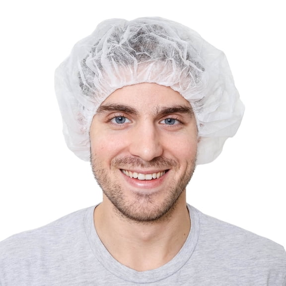 SAFEKO 100 WHITE 24" Unisex Polypropylene Bouffant Caps