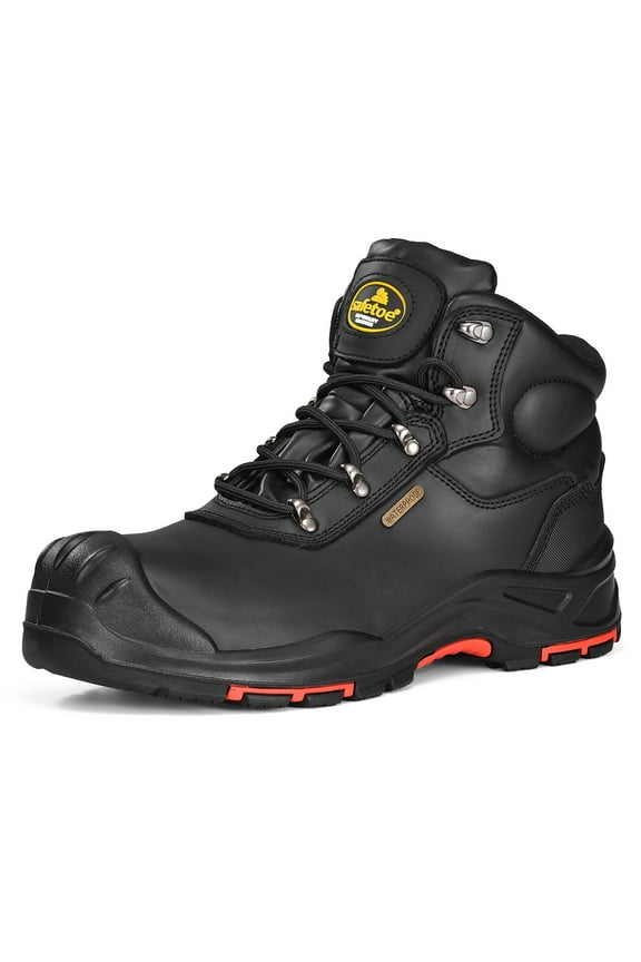 Safety Boots for Men Composite Toe Work Boots Lightweight Cow Leather Puncture Proof Slip On Work Boots Wide Fit