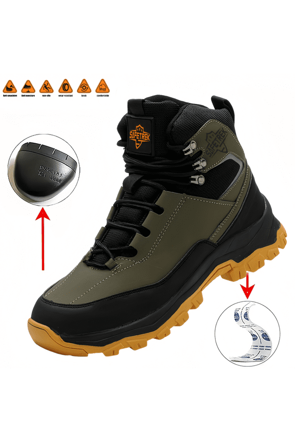 Steel Toe Safety Shoes For Men Women: Anti-Puncture Anti-Smash Anti-Slip Work Footwear,Waterproof Spark-Proof Security Boots for Long Shifts in Factory & Construction