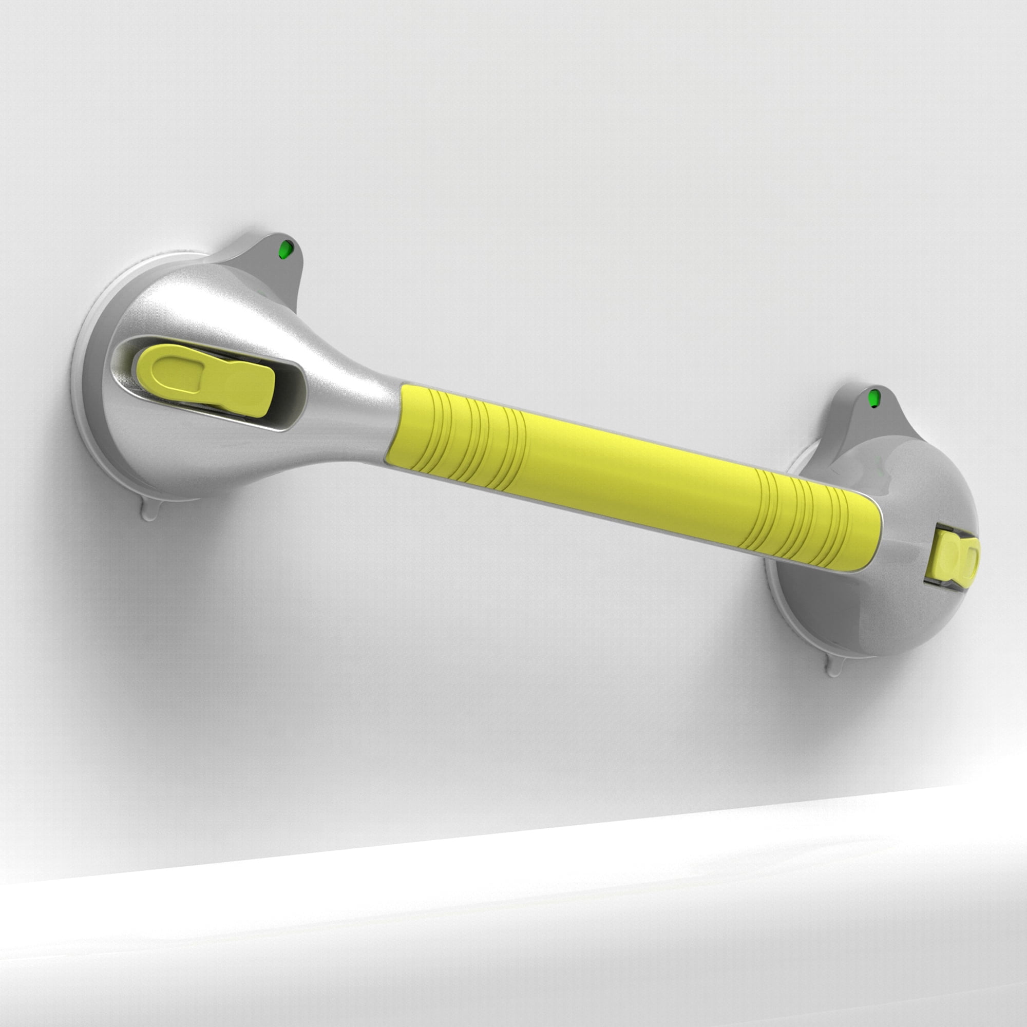 17-Inch Yellow and Silver Suction Shower Grab Bar