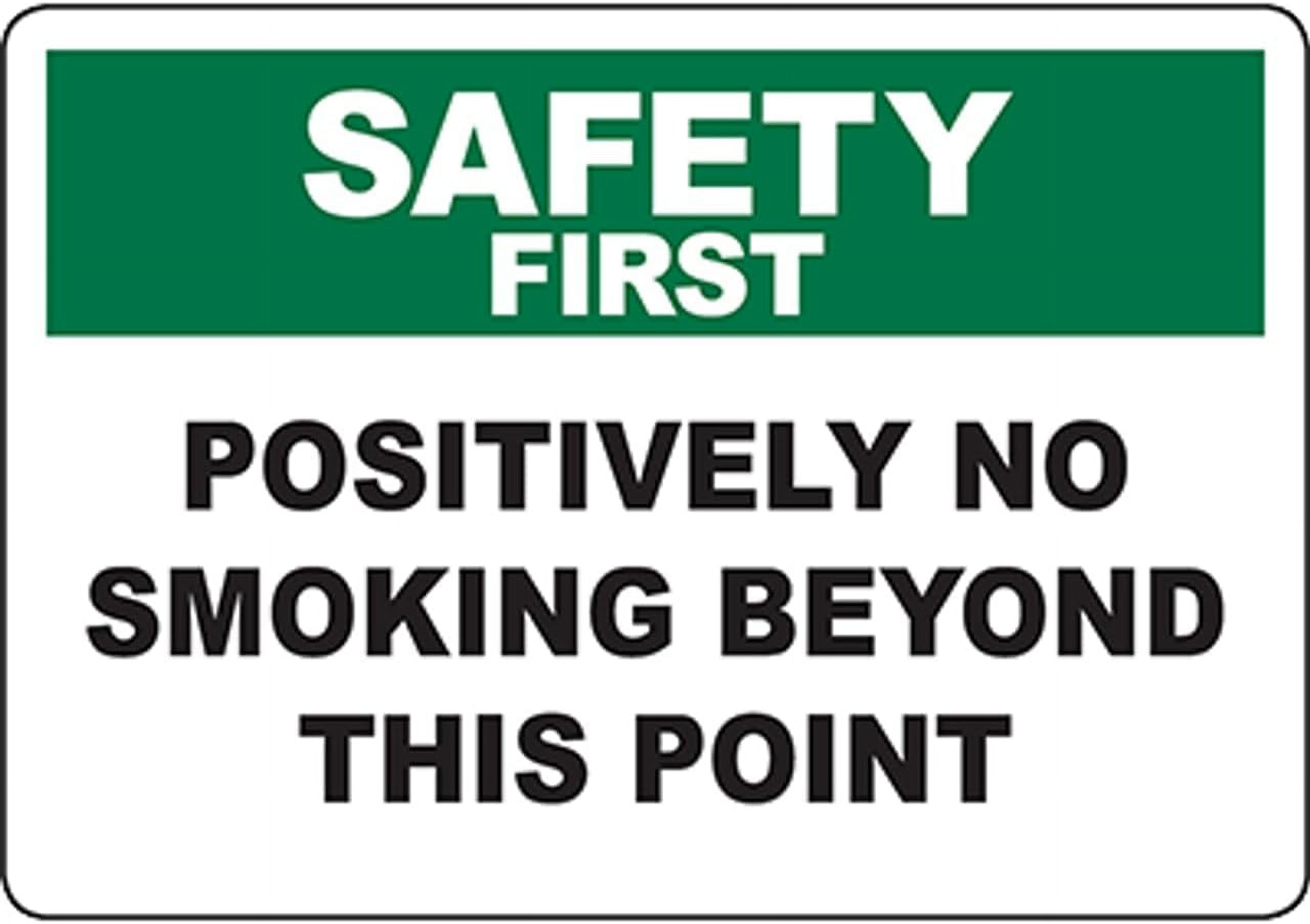 SAFETY FIRST Positively No Smoking Beyond This Point Sign Safety Signs