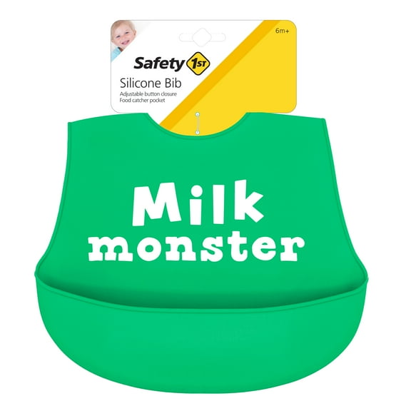 Safety 1st Silicone Infant Baby Bib with Food Catcher Pocket, Color May Vary