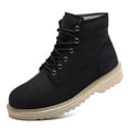thumbnail image 1 of SAFETY LOONG Soft Toe Work Boots, 6 Inch Nubuck Leather Boots with Side Zipper Workboots Black 14, 1 of 8