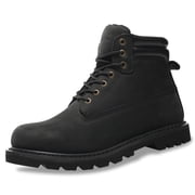 SAFETY LOONG Steel Toe Work Boots for Men, 6-Inch Non Slip Comfortable Leather Waterproof Industrial Construction Safety Workboots steel Black 9