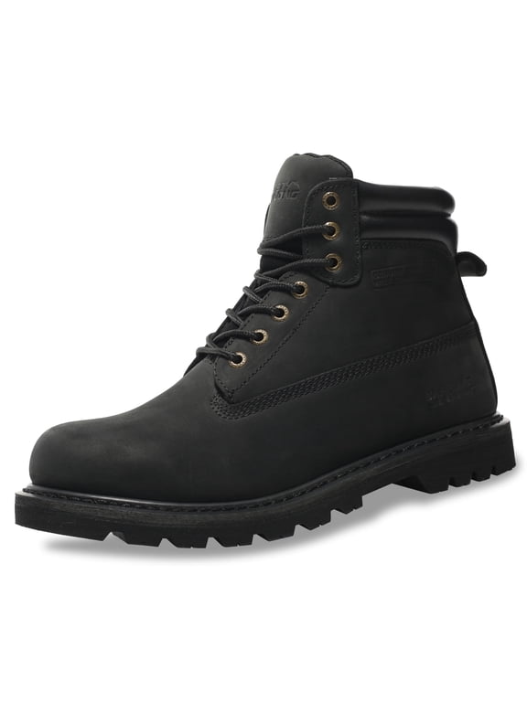Work Boots for Men Soft Toe Non Slip Rubber Sole Comfortable Full Grain Leather Waterproof Goodyear Welt Construction Shoes Black 11