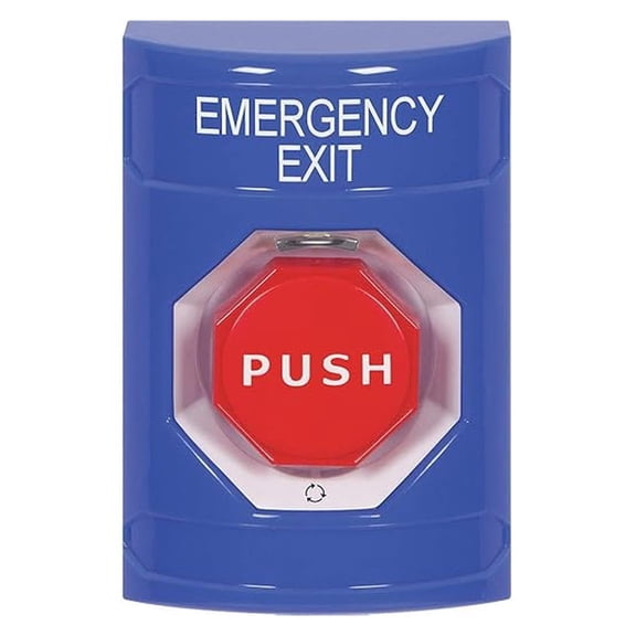 SAFETY TECHNOLOGY INTERNATIONAL Emergency Exit Push Button,Blue,SPDT