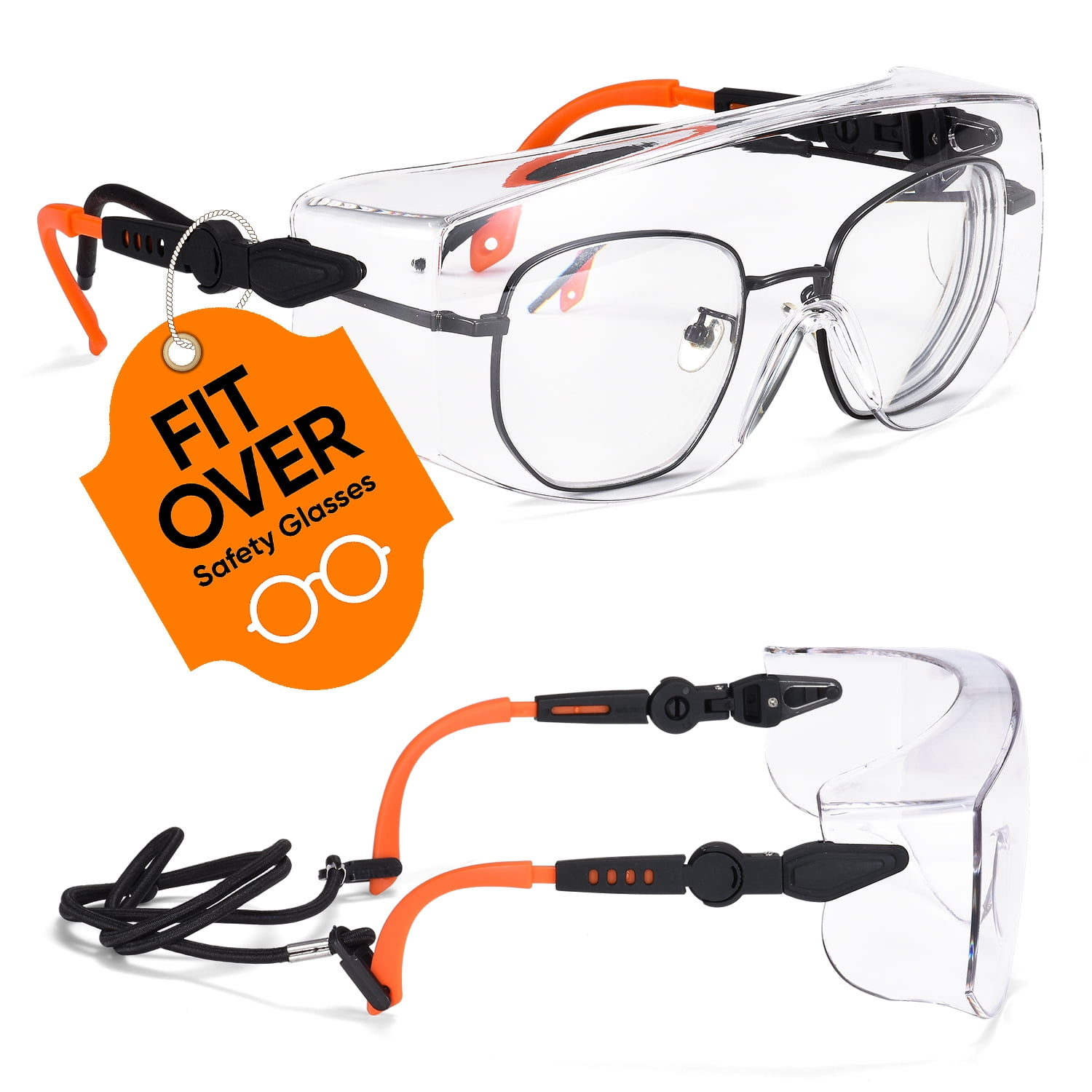 SAFEYEAR Safety Glasses For Womem Men Over Eyeglasses Anti Fog Scratch Protective Eyewear Ansi Z87 Approved Safety Goggles Over Glasses Walmart