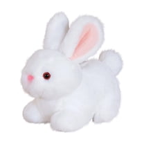 SAFEYMOM 6IN Hopping Rabbit Interactive Electronic Pet Plush Bunny Toy with Sounds and Movements Animated Walking Wiggle Ears Twitch Nose Easter Gifts for Easter Birthday