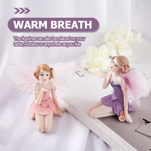 SAFIGLE Fairy Garden Novelty Fairies Figurines Accessories Resin Fairies for Outdoor Miniature Flower Fairy Statue Decoration for Mini Fairy Figurines for - Christmas
