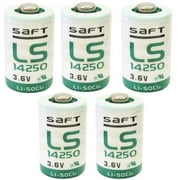 SAFT 1/2AA Lithium Battery LS14250 Volt 3.6 5-Pack