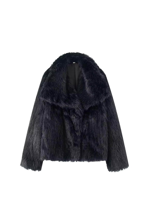 Women’s Collared Open Front Jacket Soft Texture Stylish for Office Wear Daily Commutes Cool Climates Black M