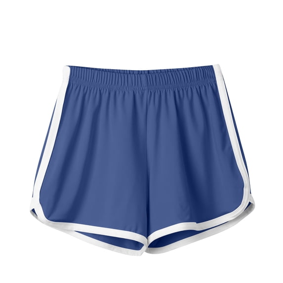 SAFUNY Women's Contrast Piping Shorts Elastic Waist Pocketed Casual Athletic Bottoms Navy M