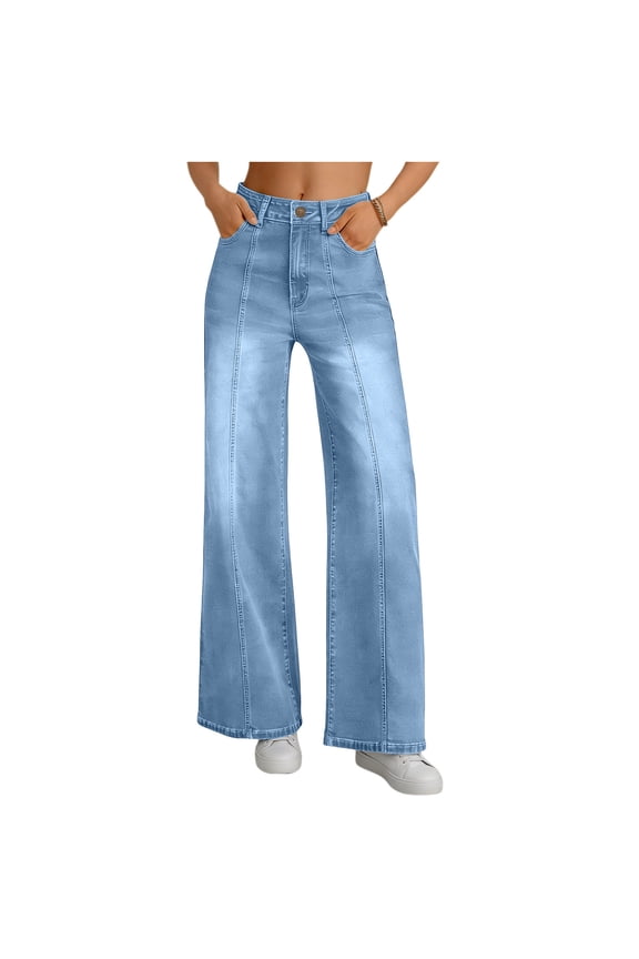 Women's Denim Pants Figure Flattering Versatile Style For Multiple Occasions High Quality Stitching For Lasting Wear Light Blue M