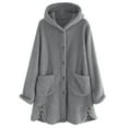 thumbnail image 1 of SAFUNY Women’s Fleece Lined Long Hooded Coat Thick Insulated Design Warm for Outdoor Travel Cold Weather Winter Gray XXL, 1 of 9