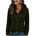 thumbnail image 1 of SAFUNY Women’s Hooded Zip Up Denim Hoodie Jacket Durable Fabric Comfortable for Hiking Daily Wear All Seasons Army Green L, 1 of 1
