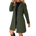 thumbnail image 1 of SAFUNY Women’s Long Breasted Coat Structured Warm Elegant for Office Wear Formal Events Cool Climates Army Green XXXL, 1 of 9