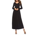 thumbnail image 1 of SAFUNY Women's Long Sleeve Floor-Length Dress Slim Design Soft Fabric For Formal Gatherings And Urban Events Black L, 1 of 4