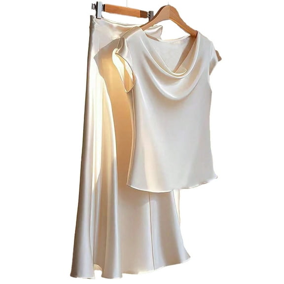 SAFUNY Women's Long Sleeve Maxi Dress Shawl Detail Design Relaxed Soft Fabric For Evening Events And Casual Gatherings Beige L