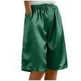 thumbnail image 1 of SAFUNY Women's Shiny Drawstring Shorts Elastic Waist Pocketed Athletic Basketball Bottoms Green S, 1 of 6