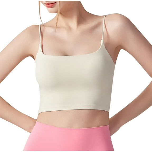 SAFUNY Women's Square Neck Sleeveless Cami Top Form ting Tank Top for Yoga Workout White S