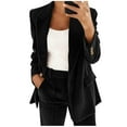 thumbnail image 1 of SAFUNY Women’s Velvet Double Breasted Blazer Structured Lapel Detail Stylish Durable for Office Meetings Formal Events Cool Seasons Black XXL, 1 of 7