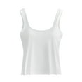 thumbnail image 1 of SAFUNY Women's Wide Strap U Neck Sleeveless Cami Top Basic Tank Top for Layering and Everyday Wear White S, 1 of 2