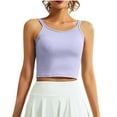 thumbnail image 1 of SAFUNY Women's Wide Strap U Neck Sleeveless Cami Top Breathable Athletic Tank Top for Yoga Workout Purple S, 1 of 8