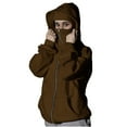 thumbnail image 1 of SAFUNY Women’s full coverage hooded jacket with face covering design lightweight versatile for outdoor activities daily wear all seasons Coffee S, 1 of 2
