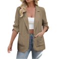 thumbnail image 1 of SAFUNY Women’s long open front blazer with relaxed fit elegant practical for layering formal events cool weather Coffee S, 1 of 2
