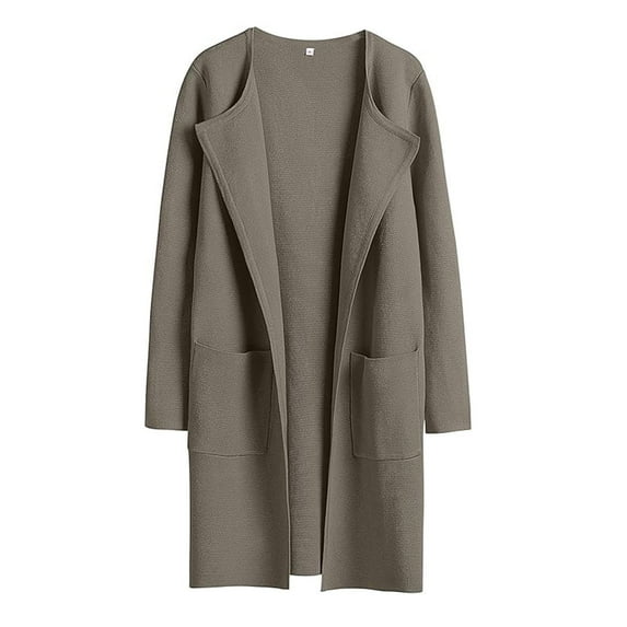 SAFUNY Women’s oversized open front duster coat with loose soft fabric elegant for layering office wear cool weather Bronze L