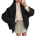 thumbnail image 1 of SAFUNY Women’s stand collar cropped casual jacket with loose comfortable trendy for streetwear daily commutes autumn Black M, 1 of 1