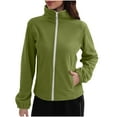 thumbnail image 1 of SAFUNY Women’s stand collar zip up athletic jacket with lightweight fabric sleek design breathable for outdoor sports daily commutes all seasons Army Green L, 1 of 1