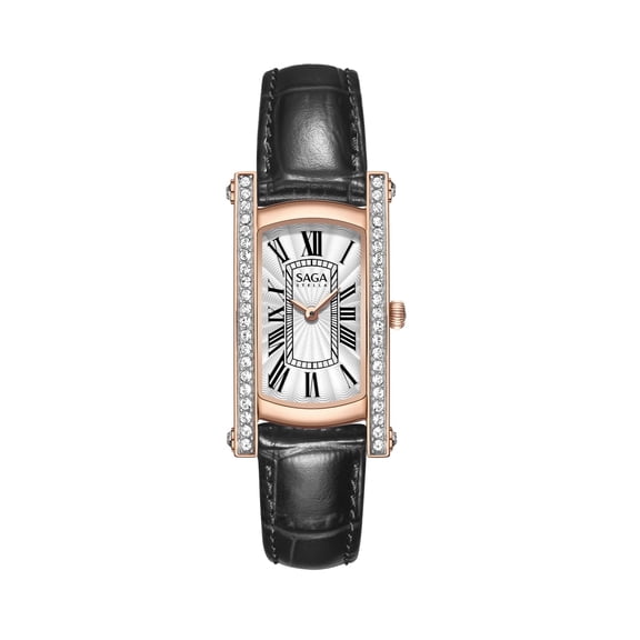 SAGA Classic Square Women's Dress Watch, with Danube Crystals, Japanese Quartz Movement, 30M Waterproof