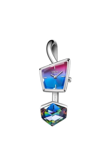 Women\'s Red Blue Cuff Bangle Quartz Watch Shaped Mineral Case Stainless Steel SAGA Illusion Women main image 2