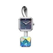 Watches for Women SAGA Light of Venice Swiss Ronda Quartz Bracelet Watch, Multicolor Dial, Square Case, Stainless Steel, Silver Tone, Gift for Women