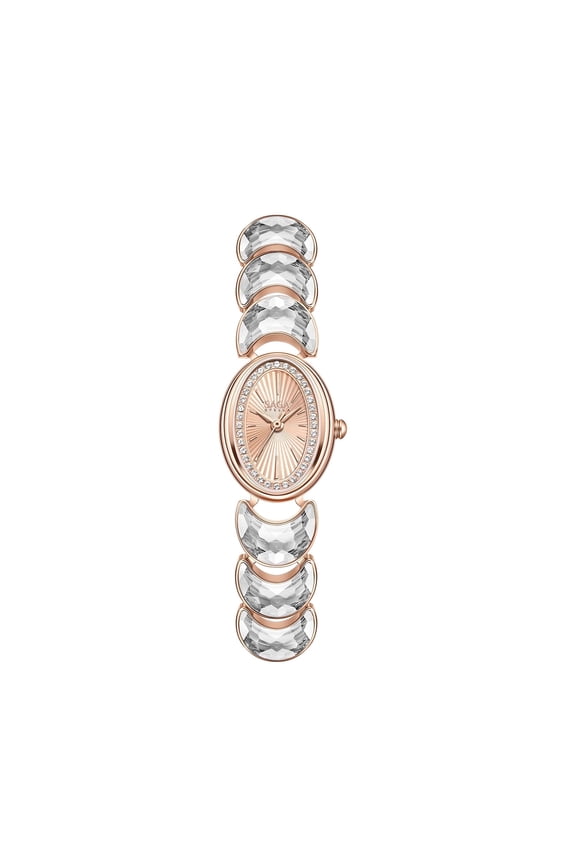 SAGA Luna Women's Watch with Moon-Shaped Bracelet and Danube Crystals - Elegant Timepiece Featuring Swiss Movement, Adjustable Strap, and Water Resistance