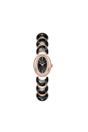 Watches for Women SAGA Luna Ladies Bracelet Watch, Swiss Quartz, Black Dial, Moon-Inspired Design, Black Stainless Steel, Bold Elegant, Gift for Women