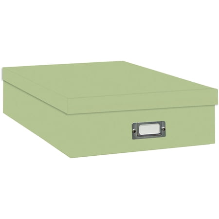 Pioneer Photo Album Scrapbooking Storage Box with Solid Color Exterior, 13.25"W x 14.75"L x 4"H (Bright Green)