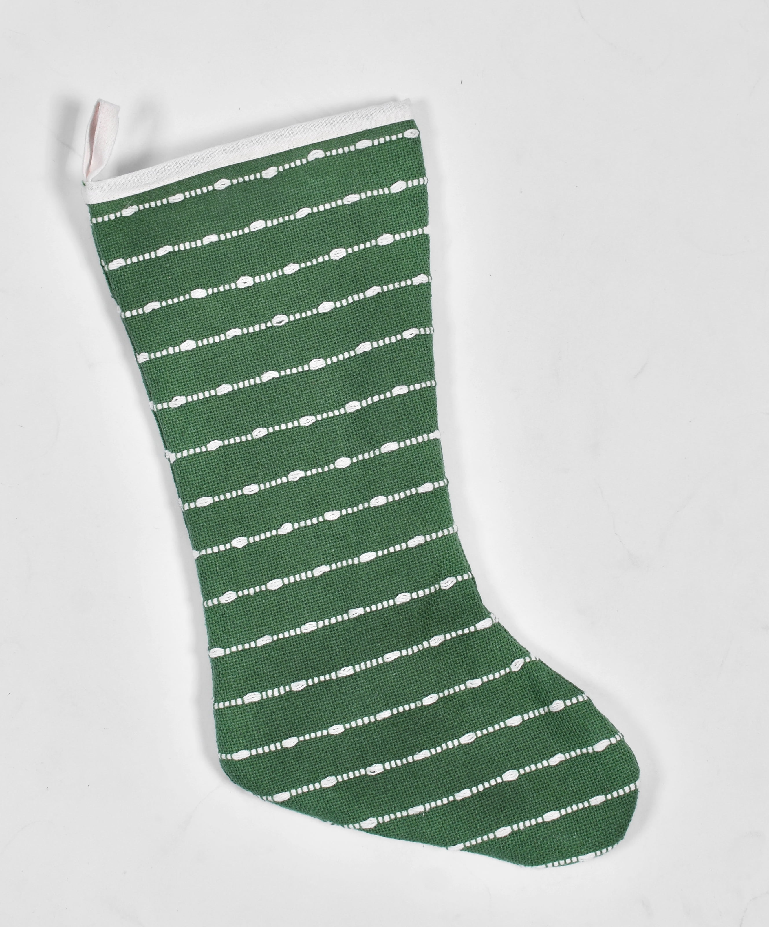 Rustic Christmas Stocking, Green and White, 20", by Holiday Time