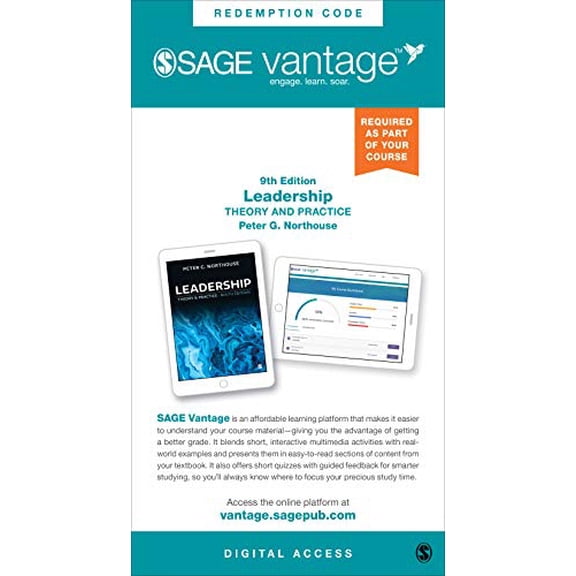 SAGE Vantage Access Card for Leadership Theory & Practice 9th Edition, 9781071821176, 1071821172, Paperback, Ninth Edition edition