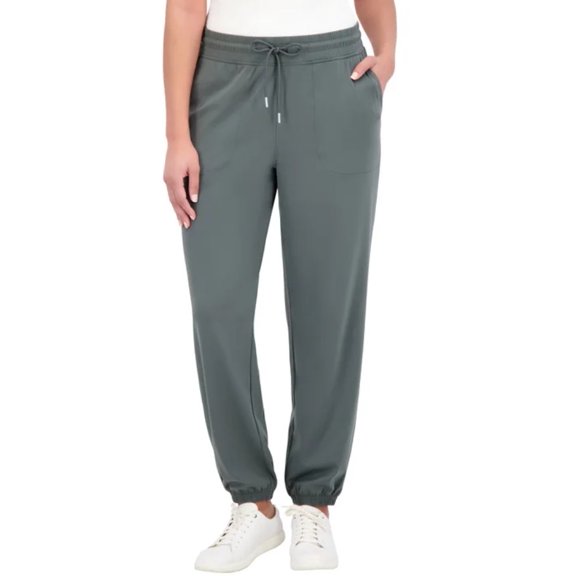 SAGE Womens Relaxed Jogger Pants  4-Way Stretch Active Lounge Joggers with Pockets - Green - Large